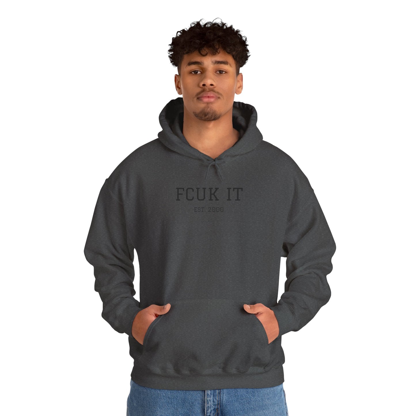 Hoodie — "FCUK IT" Minimal Graphic Hooded Sweatshirt