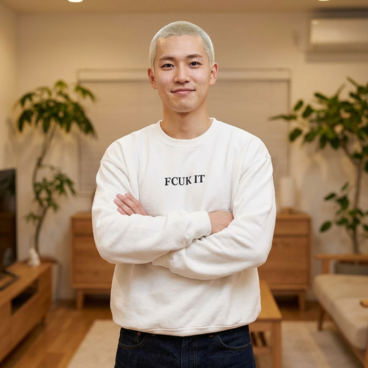 Crewneck Sweatshirt — "FCUK IT" Minimal Graphic Pullover