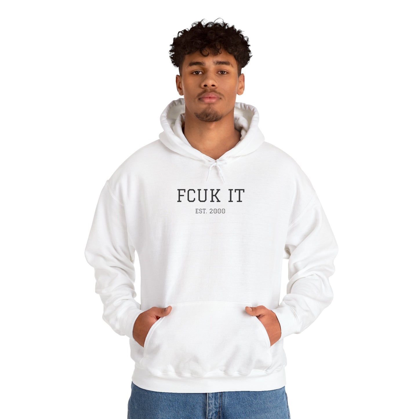 Hoodie — "FCUK IT" Minimal Graphic Hooded Sweatshirt