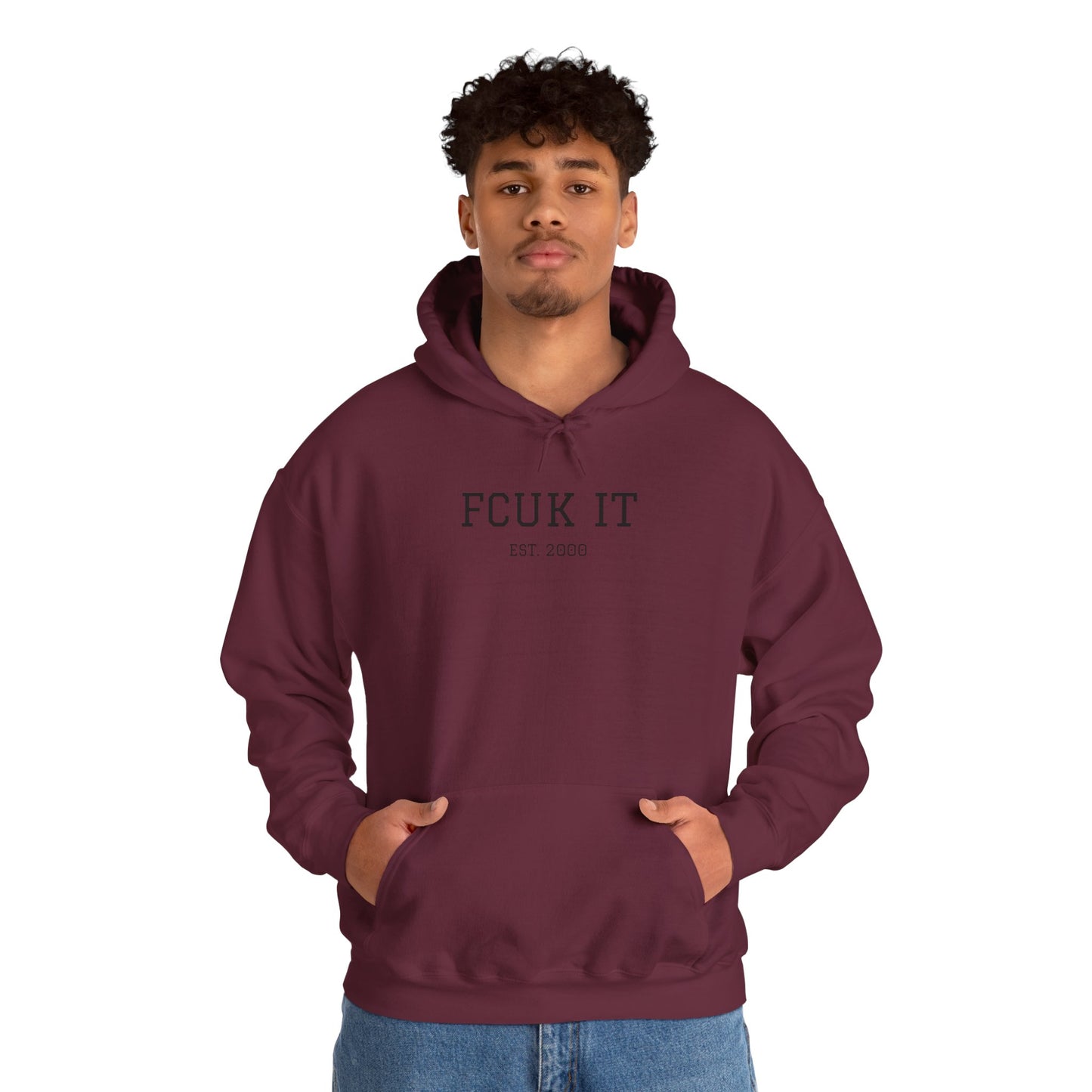 Hoodie — "FCUK IT" Minimal Graphic Hooded Sweatshirt